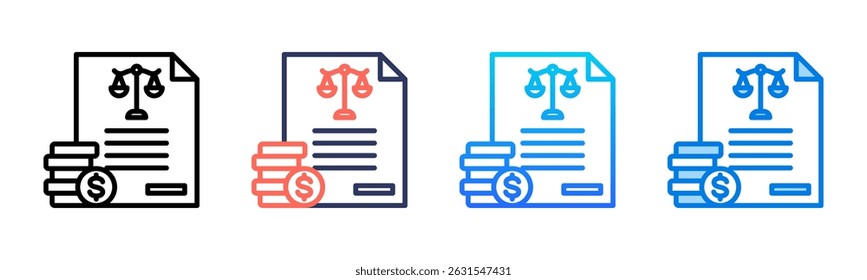 Taxation icon sheet multiple style collection