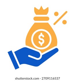 Taxation Icon Solid Color Design Vector Illustration