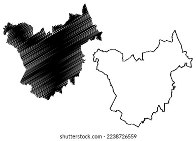 Taxco municipality (Free and Sovereign State of Guerrero, Mexico, United Mexican States) map vector illustration, scribble sketch Taxco de Alarcon map