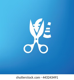 Tax,cut design on blue background,vector