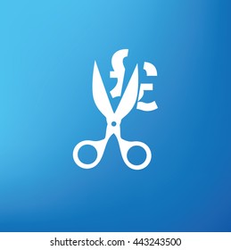 Tax,cut design on blue background,vector