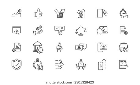 Taxes and accounting line icons collection. Big UI icon set in a flat design. Thin outline icons pack. Vector illustration.
