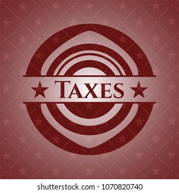  Taxes badge with red background