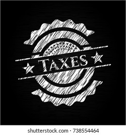 Taxes with chalkboard texture