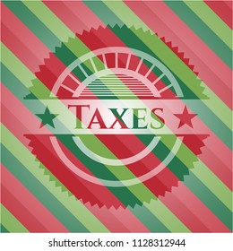 Taxes christmas badge background.
