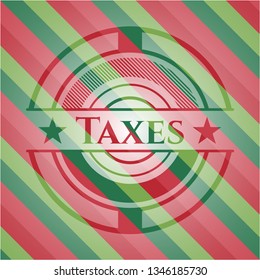 Taxes christmas badge background.
