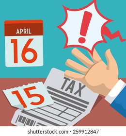 Taxes design over blue background, vector illustration.