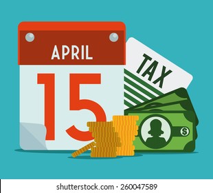 Taxes design over blue background, vector illustration.