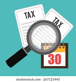 Taxes design over blue background, vector illustration.