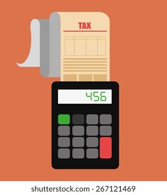 Taxes design over orange background, vector illustration.