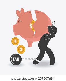 Taxes design over white background, vector illustration.