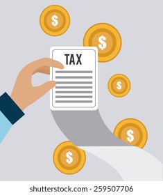 Taxes design over white background, vector illustration.