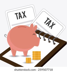 Taxes design over white background, vector illustration.