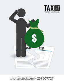 Taxes design over white background, vector illustration.