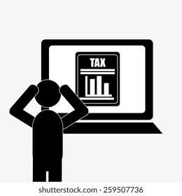 Taxes design over white background, vector illustration.