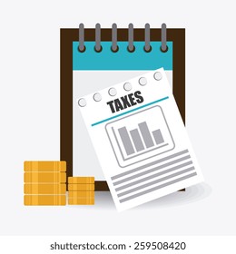 Taxes design over white background, vector illustration.