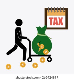 Taxes design over white background, vector illustration.