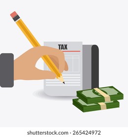 Taxes design over white background, vector illustration.
