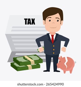 Taxes design over white background, vector illustration.