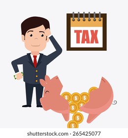 Taxes design over white background, vector illustration.