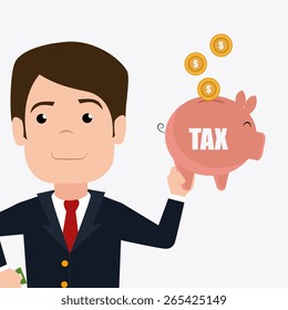 Taxes design over white background, vector illustration.