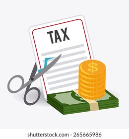 Taxes design over white background, vector illustration.