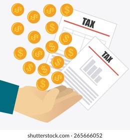 Taxes design over white background, vector illustration.