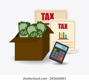 Taxes design over white background, vector illustration.