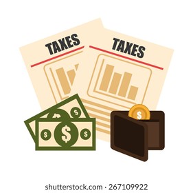 Taxes design over white background, vector illustration.