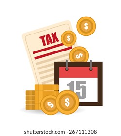 Taxes design over white background, vector illustration.