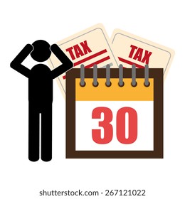 Taxes design over white background, vector illustration.