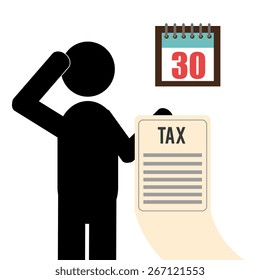 Taxes design over white background, vector illustration.