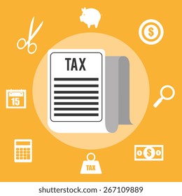 Taxes design over yellow background, vector illustration.