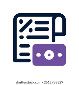 taxes dual tone icon. Sleek and modern vector icon for websites, mobile apps, marketing materials, and corporate design. Fully scalable and ready to use.