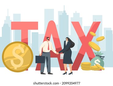 Taxes And Fees Paid  Financial Cost  Calculation Of Compulsory Payments  Personal Income Tax, Taxation, Tax Credit Metaphor  Isolated Vector Concept Comparison Illustration.  And Business Ideas 2022.