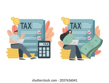 Taxes and fees paid Financial costs, calculation of mandatory payments. personal income tax, taxation, tax credit metaphor Isolated vector concept comparison illustration. and business concepts.