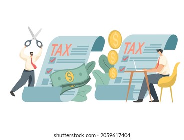 Taxes and fees paid Financial costs, calculation of mandatory payments. personal income tax, taxation, tax credit metaphor Isolated vector concept comparison illustration. and business concepts.