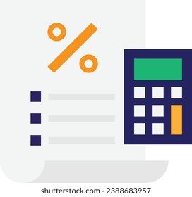 Taxes Finance Accounting Icon Vector Flat Illusstration