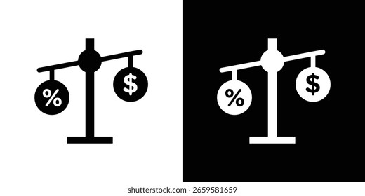 Taxes icon in flat black solid vector set