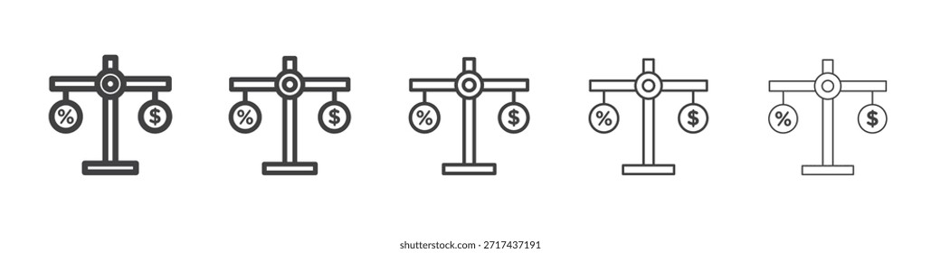 Icono de impuestos en el concepto de trazos lineales