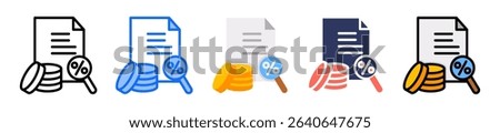 Taxes Icon Multiple Vector Illustration