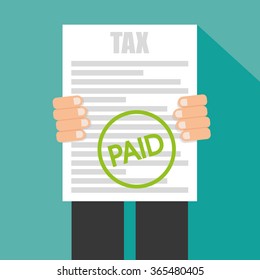 Taxes icon paid.  Vector illustration