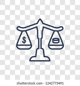 Taxes icon. Trendy linear Taxes logo concept on transparent background from law and justice collection