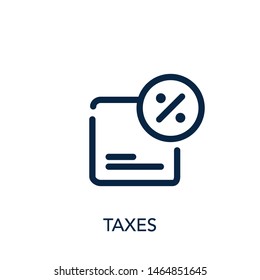 Taxes icon UI. Illustration of tax form icon on white background - Vector