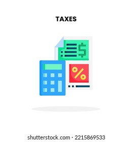 Taxes icon. Vector illustration on white background.