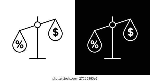 Icono de impuestos Vector de logotipo de contorno. símbolos de línea fina