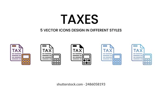 Taxes Icons different style vector stock illustration