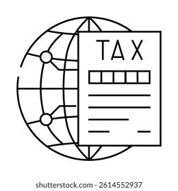taxes international business line icon vector. taxes international business sign. isolated contour symbol black illustration