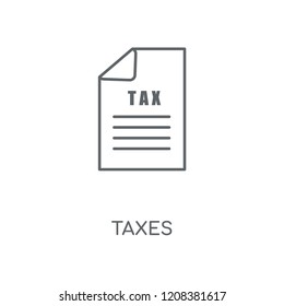 Taxes linear icon. Taxes concept stroke symbol design. Thin graphic elements vector illustration, outline pattern on a white background, eps 10.
