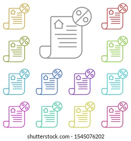 Taxes multi color icon. Simple thin line, outline vector of real estate icons for ui and ux, website or mobile application